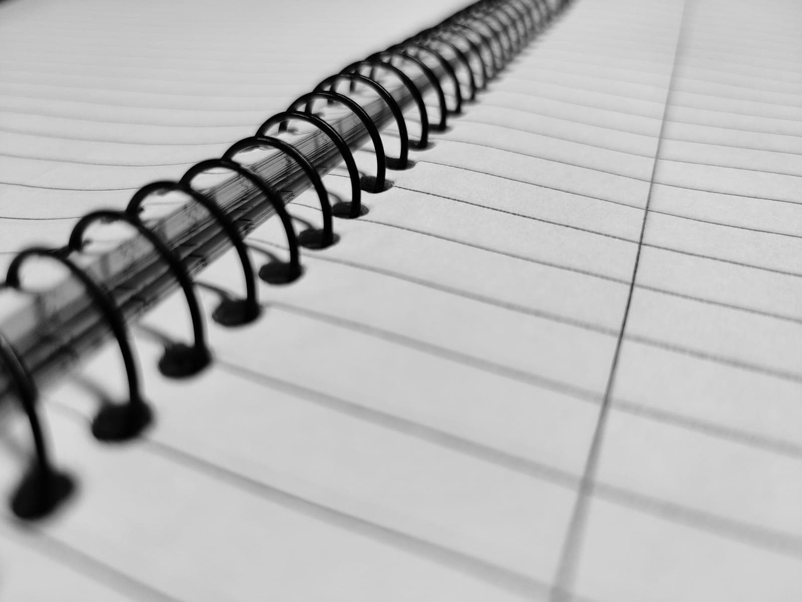 A macro view of blank notebook paper texture
