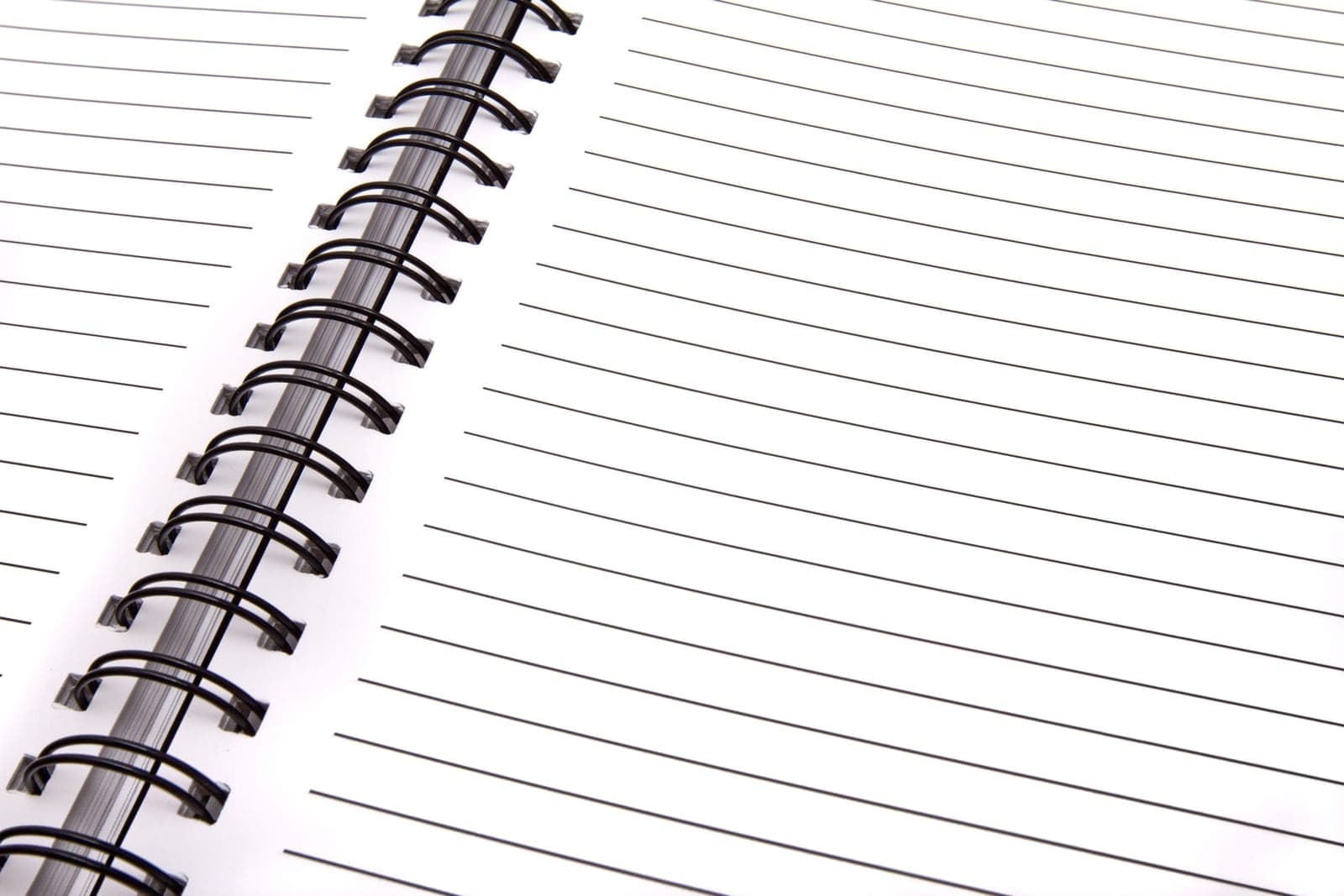 An undated planner open at blank weekly pages